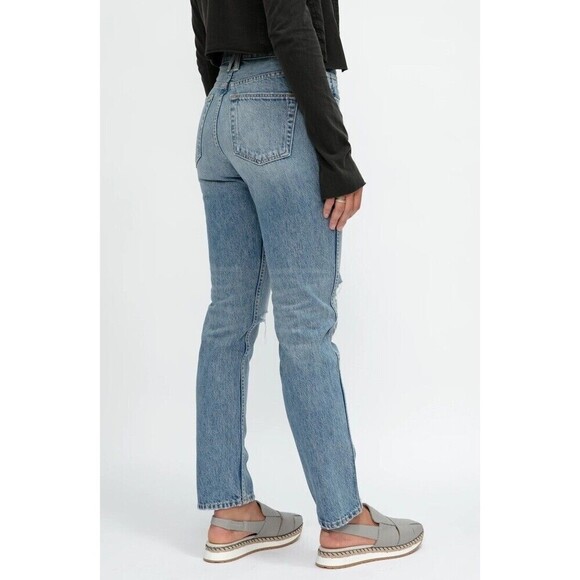 SLVRLAKE Virginia Slim Jeans in Crossroads Size 23 Distressed Denim Modern Style - Picture 7 of 15